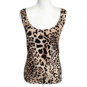 Cache Viscose/Lycra Tank Top, Animal Print, Size M
